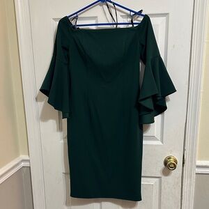Calvin Klein Dark Green Strapless Dress